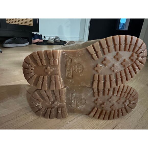 Timberland Women's Teddy Fleece Fold Boots Moto Waterproof Leather Gorpcore - Picture 8 of 10